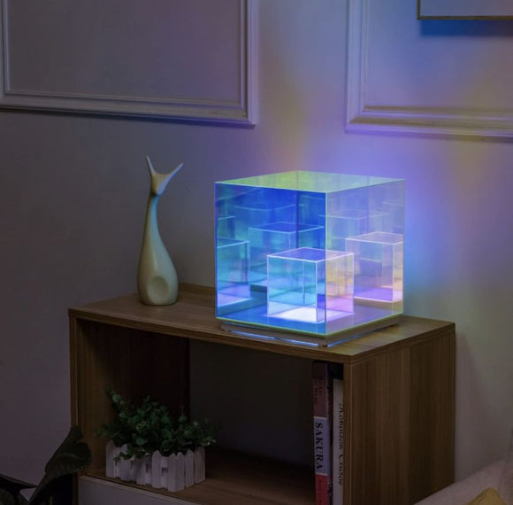 3D Art Cube Acrylic lamp, Decorative Table Lamp, Colour Changing Touch Lamp