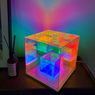 3D Art Cube Acrylic lamp, Decorative Table Lamp, Colour Changing Touch Lamp - 0