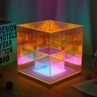 3D Art Cube Acrylic lamp, Decorative Table Lamp, Colour Changing Touch Lamp