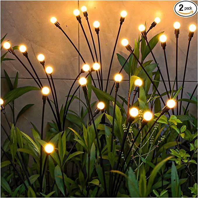 Solar Powered Firefly Lights  Outdoor Solar Firefly Garden Light Waterproof Decorative Solar Lights for Pathway Decoration Warm - 0