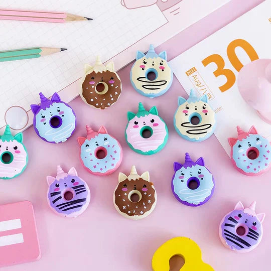 Unicorn Donut Eraser - Set of 4 - 0