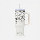 Personalized FleurFlow™ Tumbler with Straw & Lid-1