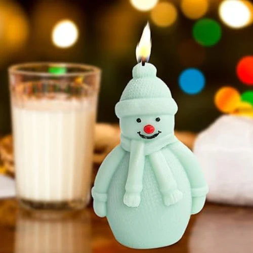 Snowman candle for christmas gifts -pack of 3 - 0