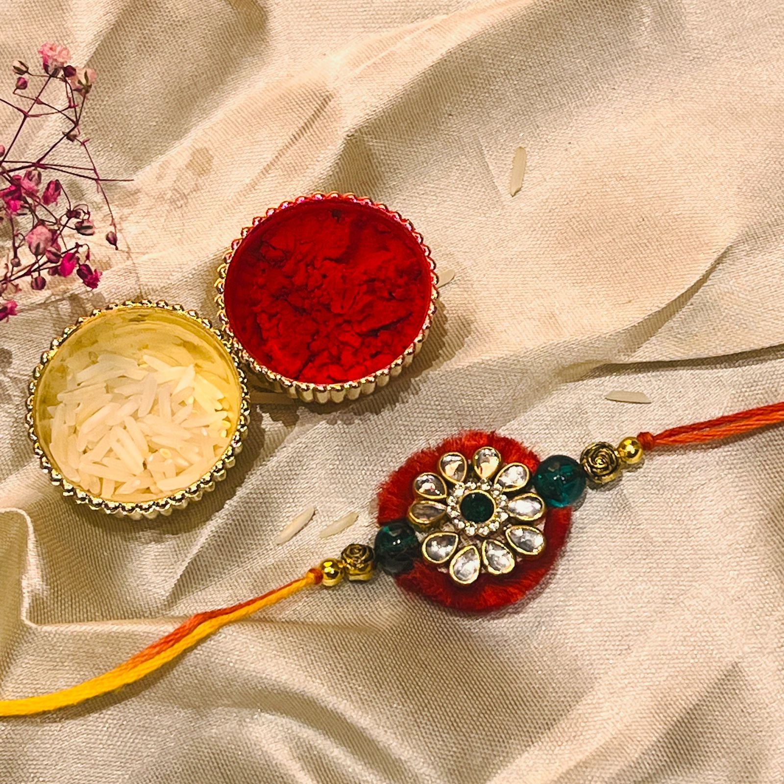Rakhi with Printed Cushion and Mug - 0