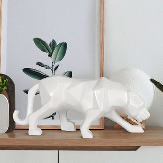 Buy white Decorative Black Jaguar Panther Statue Showpiece Leopard Resin Animal Sculpture Decorative Showpiece