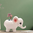 White Baby Elephant Ceramic Pot-1