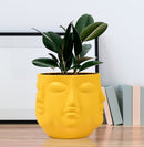 Vivan Ceramic Pots Saffron (H - 10 X D - 10 cm) Plant Container Set-1