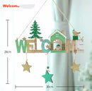 wooden christmas welcome hanging plaque wall door decors xmas tree-6