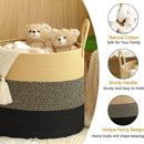 Beige & Black Cotton Multifunctional Basket – Sturdy Storage Organizer-2