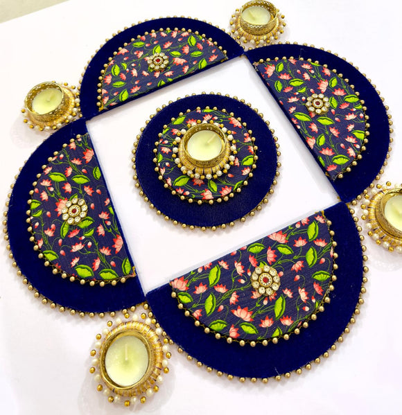 Luxury Lotus Motif Tealight Rangoli Set