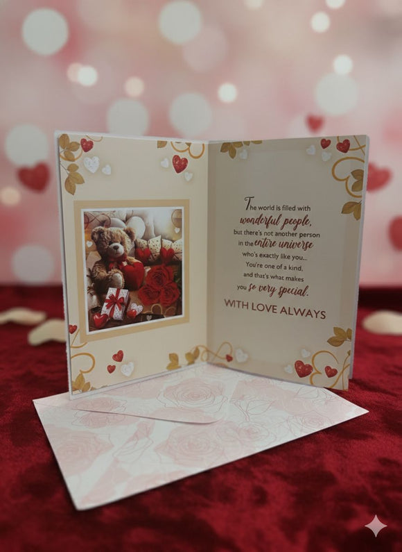My Heart Beats Only for You – Romantic Love Greeting Card with Envelope
