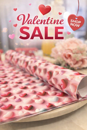 Pink Hearts Gift Wrapping Paper Set (Pack of 3) - 0