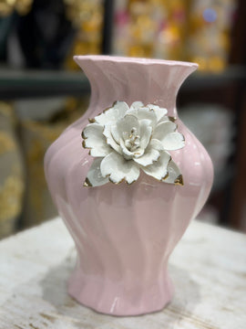 Floral Elegance Ceramic Vase – Blue & Pink Variants
