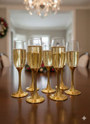 Gold Stem Champagne Flutes – Set of 6-2