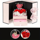 Royal Teddy Surprise Gift Box – Luxury Rose Arrangement with Hidden Necklace Drawer-2