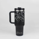 Personalized FleurFlow™ Tumbler with Straw & Lid-6