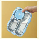 Stainless Steel Bento Lunch Box (3 Grid) With Bowl-5