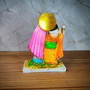 Marble Polish Lord Radha Krishna Love Couple Statue Stand on Lotus Sculpture Han-6