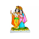 Marble Polish Lord Radha Krishna Love Couple Statue Stand on Lotus Sculpture Han-1
