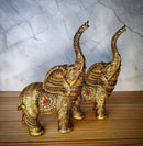 Set Of 2 Trunk Up Elephant Family Statue Showpiece Figurine indian Handicraft-2