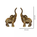 Set Of 2 Trunk Up Elephant Family Statue Showpiece Figurine indian Handicraft-5