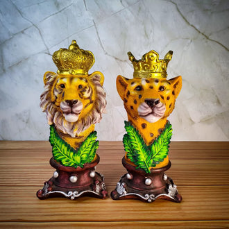 Indian Handcraft Lion Couple Statue for Home Decor Showpiece - 0