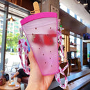 Kawaii Watermelon Ice Cream Sippers with Strap and Stickers-4