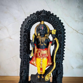 Hindu God Ram Ji murti Colored Dress ayodhya Resin Handmade sculpture - 0