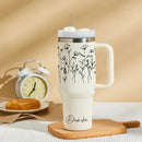Personalized FleurFlow™ Tumbler with Straw & Lid-3