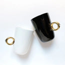 Ceramic Black & White Mug Gold Coffee Tea Diamond Solitaire Ring, Packaging Type: Box, 300 ml-3