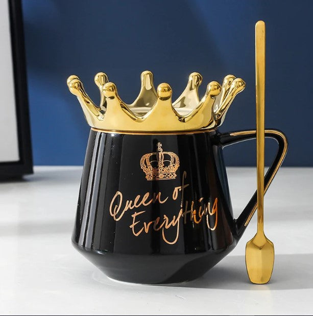 Buy black Coffee Tea Mug Cup Queen of Everything Ceramic Printed Gift for Loved Ones Funky Designer Mug Microwave Safe - Random