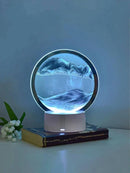 1pc Blue Mountain Pattern Decoration Craft, Round Plastic Home Ornament For Home Decor-8