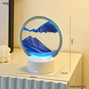 1pc Blue Mountain Pattern Decoration Craft, Round Plastic Home Ornament For Home Decor-4