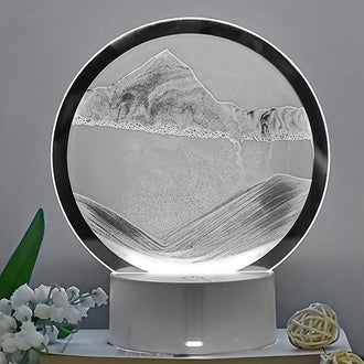 Buy black 1pc Blue Mountain Pattern Decoration Craft, Round Plastic Home Ornament For Home Decor