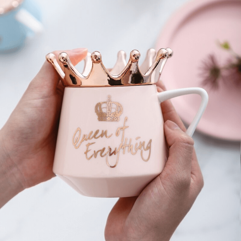 Buy pink Coffee Tea Mug Cup Queen of Everything Ceramic Printed Gift for Loved Ones Funky Designer Mug Microwave Safe - Random