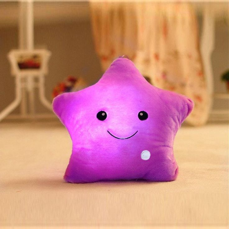 Buy purple Twinkle Star Glowing LED Night Light Plush Pillows Stuffed Toys (Available in Blue, Pink, Purple, Yellow, White)