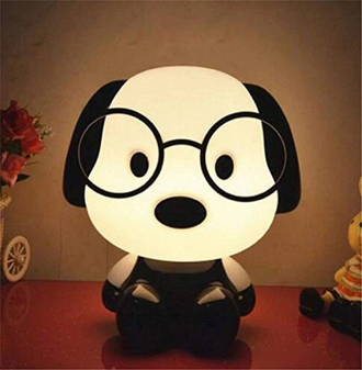 Buy black Table Lamp, Night Lamp for Kids, Cute Dog LED Table Lamp, Desk Table Lamp for Kids Bedroom (Yellow &amp; White)