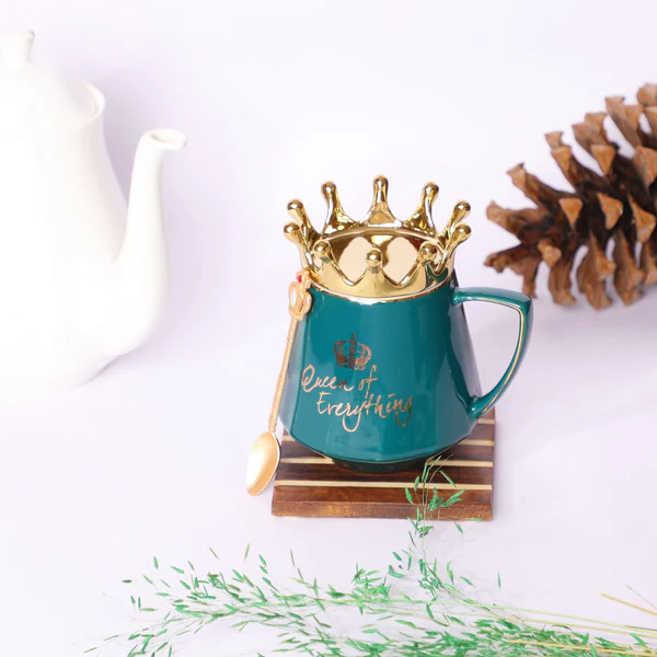 Buy green Coffee Tea Mug Cup Queen of Everything Ceramic Printed Gift for Loved Ones Funky Designer Mug Microwave Safe - Random