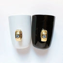 Ceramic Black & White Mug Gold Coffee Tea Diamond Solitaire Ring, Packaging Type: Box, 300 ml-4