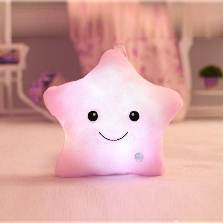 Buy pink Twinkle Star Glowing LED Night Light Plush Pillows Stuffed Toys (Available in Blue, Pink, Purple, Yellow, White)