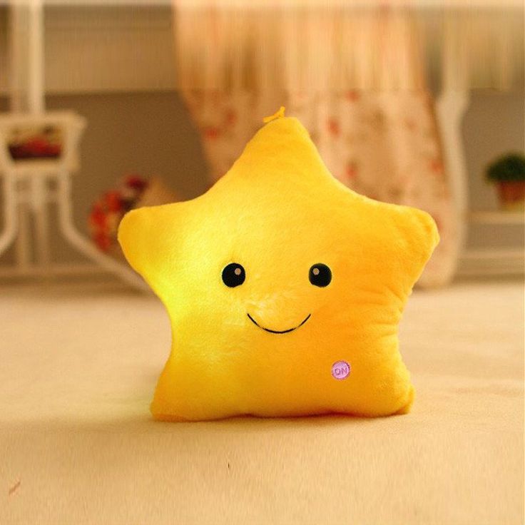 Buy yellow Twinkle Star Glowing LED Night Light Plush Pillows Stuffed Toys (Available in Blue, Pink, Purple, Yellow, White)