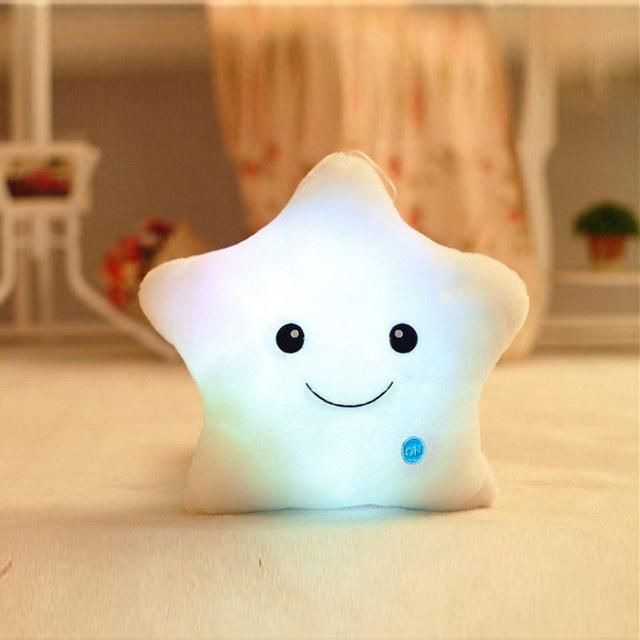 Buy white Twinkle Star Glowing LED Night Light Plush Pillows Stuffed Toys (Available in Blue, Pink, Purple, Yellow, White)