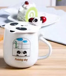 3D Mouth Lid Printed Panda Ceramic Coffee with Stainless Spoon Ceramic Coffee Mug  (350 ml)-2