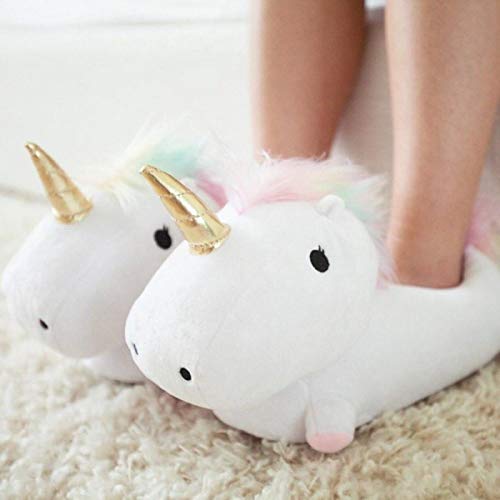 Cute Cartoon Unicorn Slippers, Fluffy Plush Warm Comfortable Lounge Shoes, Soft Cozy Plush House Shoes For Women - 0