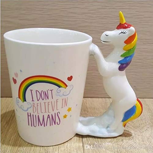 Unicorn Mug 3D Creative Art Coffee Mug Ceramic Milk Cups Travel Mug with Unicorn Handle - 0