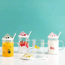 3D Ice Cream Glass Mug with Spoon and Ceramic Mobile Stand Cute Lid, Quirky Happy Birthday Gift-3