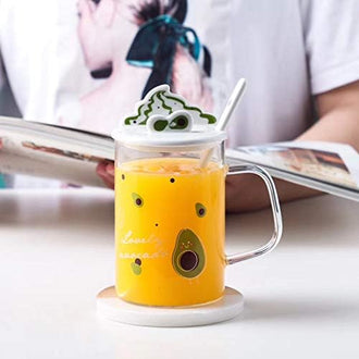 3D Ice Cream Glass Mug with Spoon and Ceramic Mobile Stand Cute Lid, Quirky Happy Birthday Gift - 0