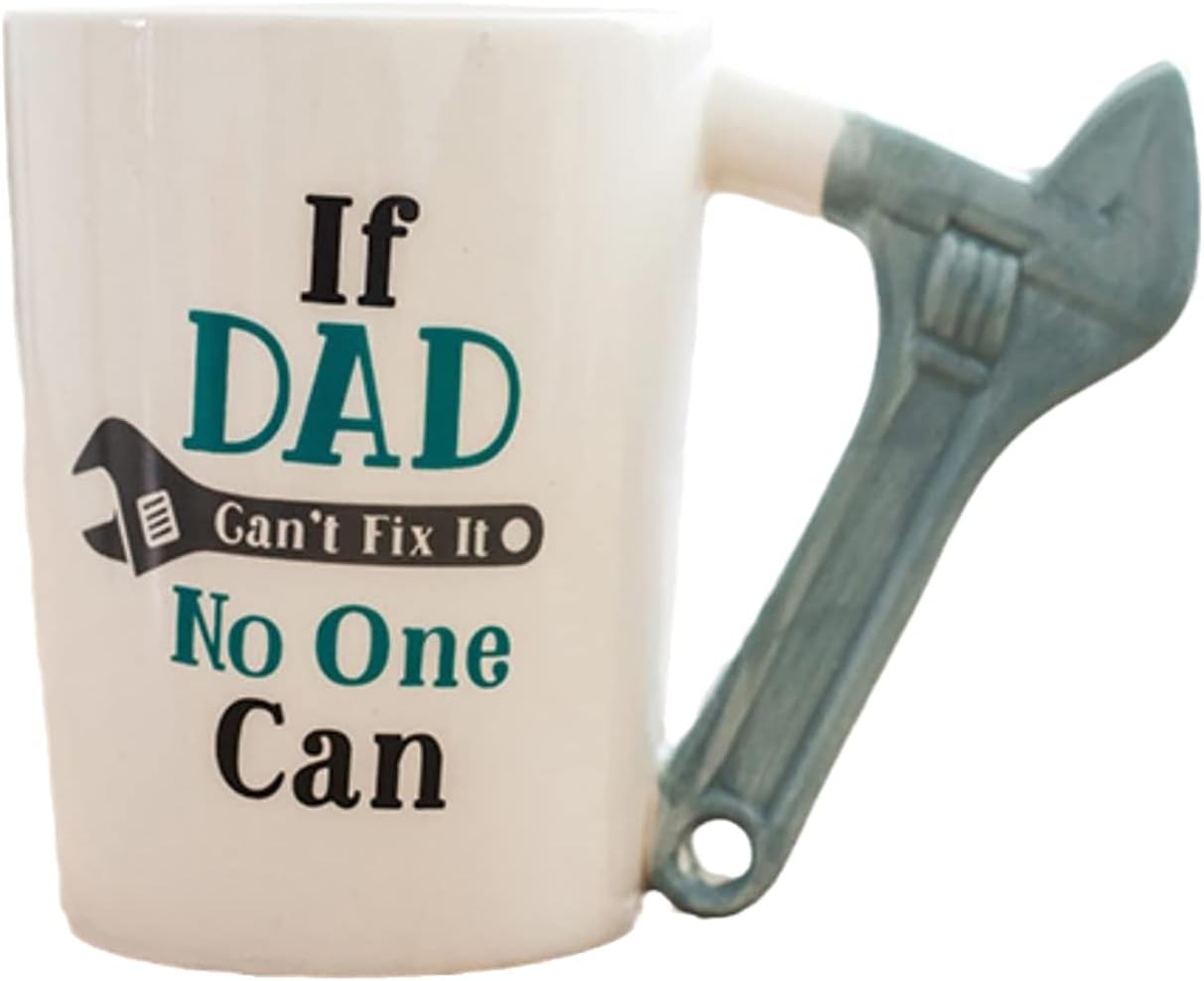 Super Dad Quotation 3D Ceramic for Tea Coffee Birthday Gift (If Dad Can't Fix it, No One Can) Ceramic Coffee Mug  (350 ml)