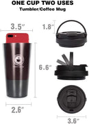 Double Wall Vacuum Insulated Travel Stainless Steel Tea Coffee Flask Thermos Mug Tumbler with Flip Lid Mesh Strainer Hot and Cold for 6 Hours-2