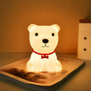 Cute Puppy Night Light Soft Silicone Lamp, Discolored USB Rechargeable Portable.-1
